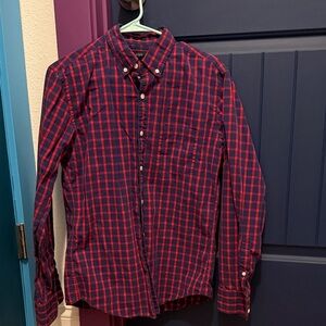 Men's Red and Blue Checkered Shirt